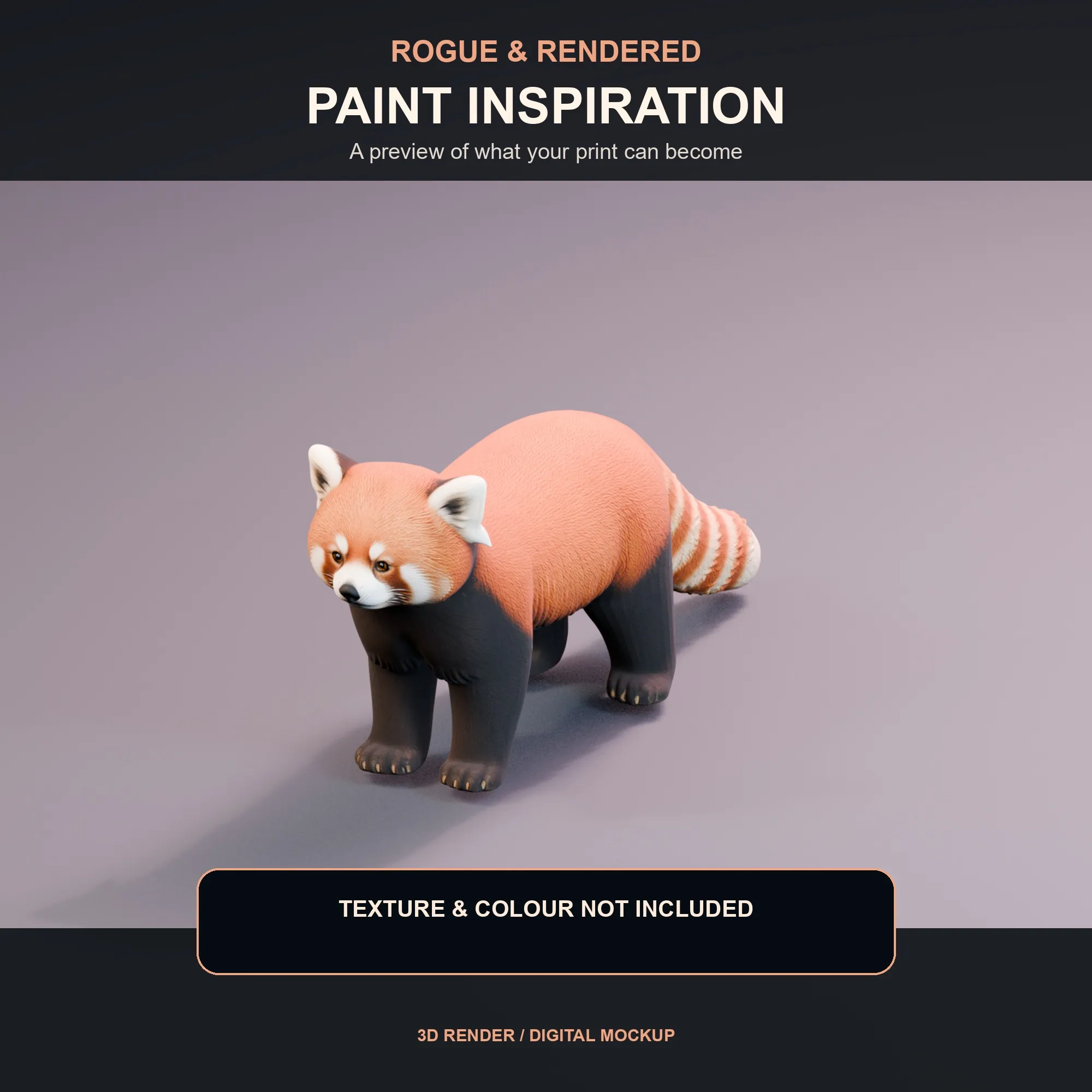 Textured inspiration render of the red panda model.