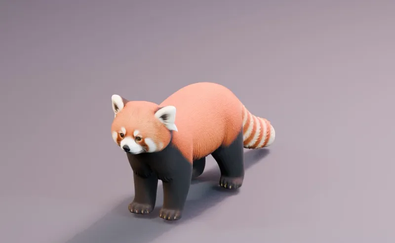 Textured inspiration render of the red panda model.