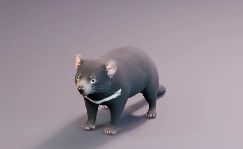 Textured inspiration render of the Tasmanian devil model.