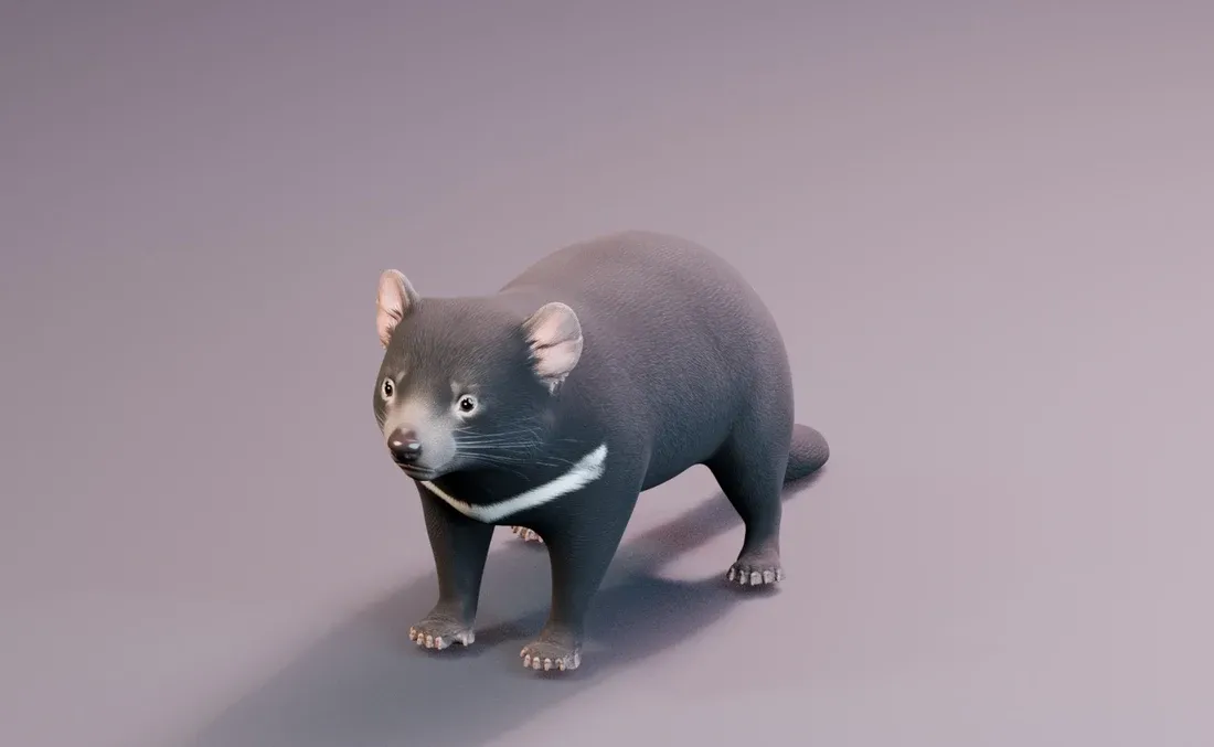 Textured inspiration render of the Tasmanian devil model.